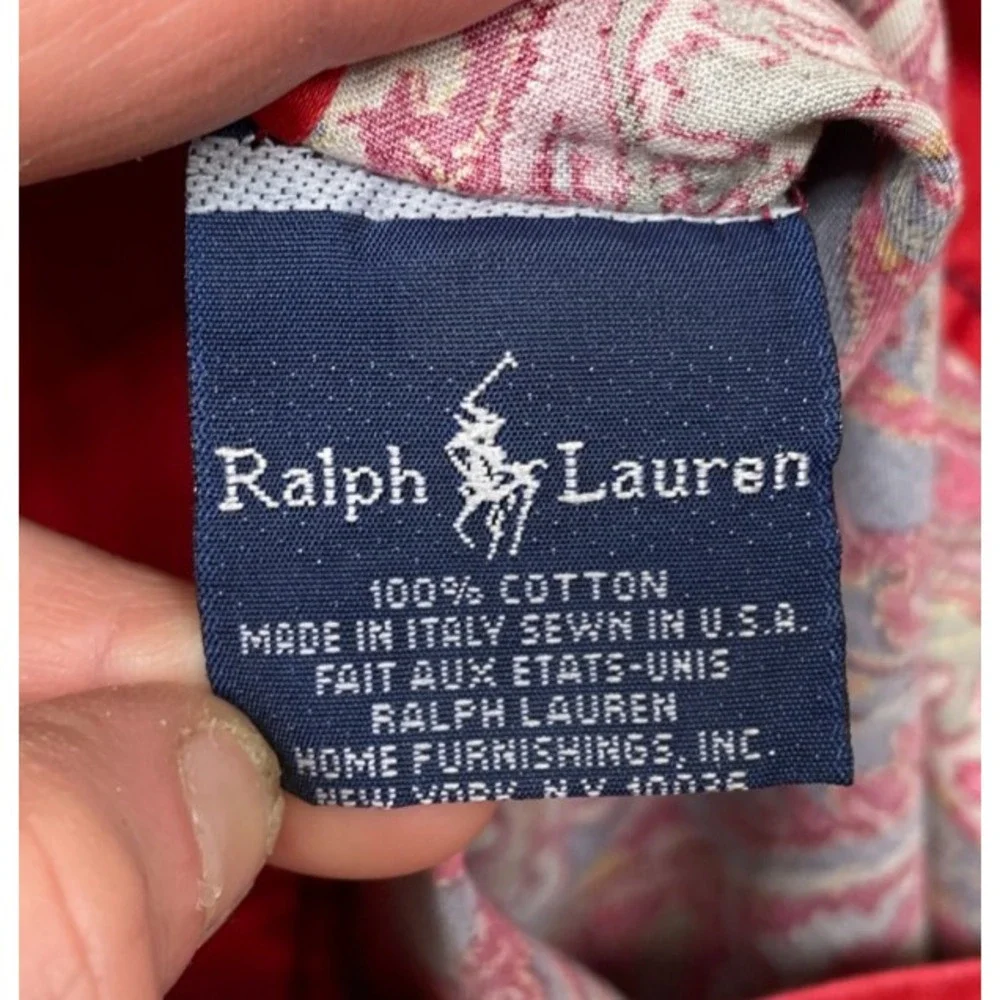 Vintage Ralph Lauren Queen Galahad 4 Piece Sheet Set Red Paisley